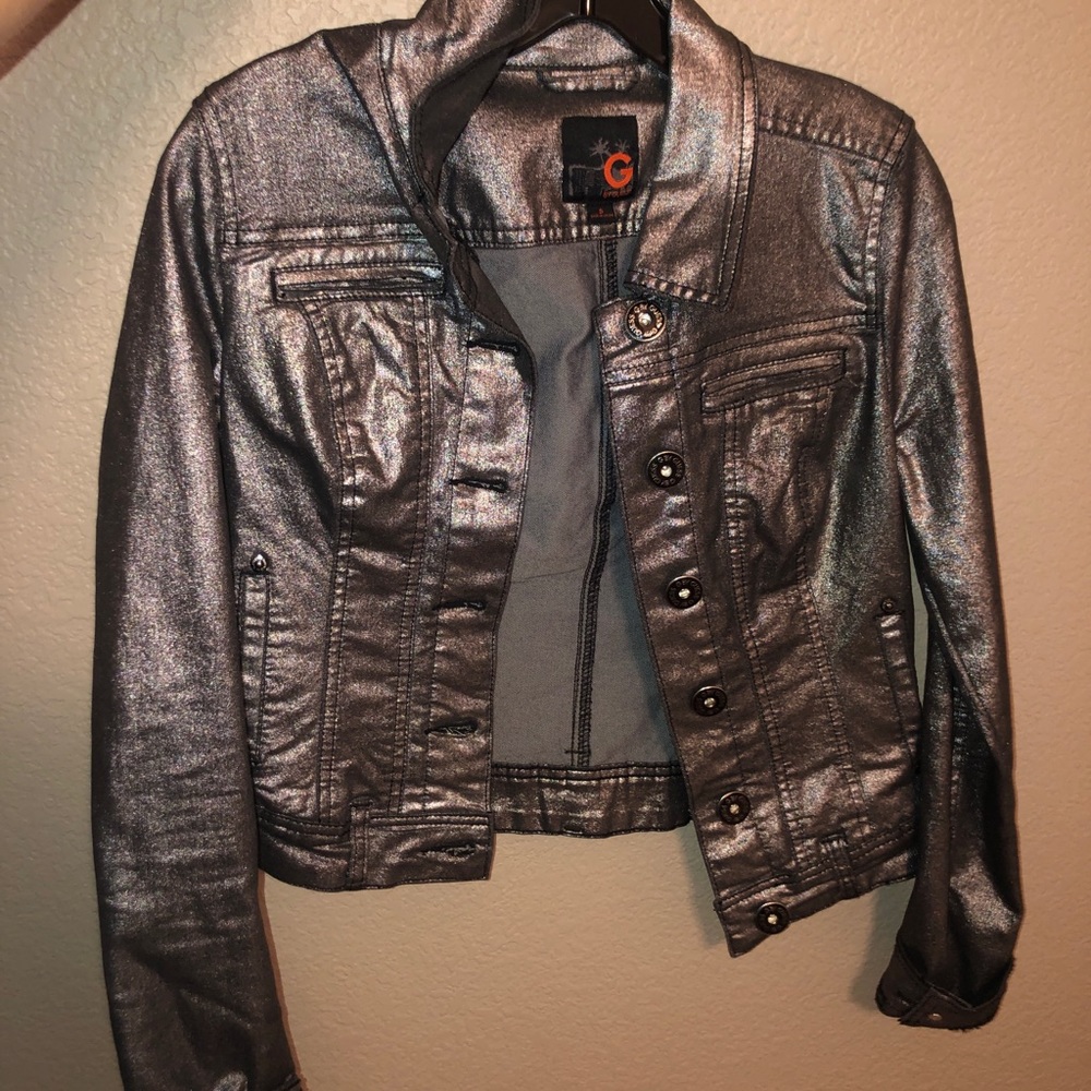 Vintage Metallic Guess Jacket (Size Small)